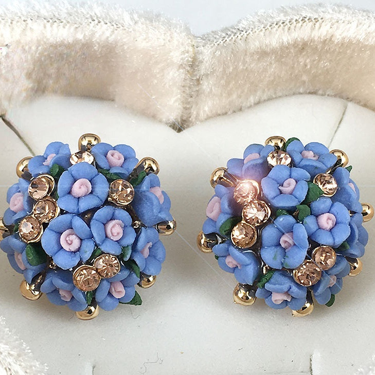 Pendientes De Diamantes De Imitación De Flor Rosa al por mayor